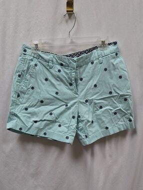 Cambridge Dry Goods Mint Blue Embroidered Star Shorts